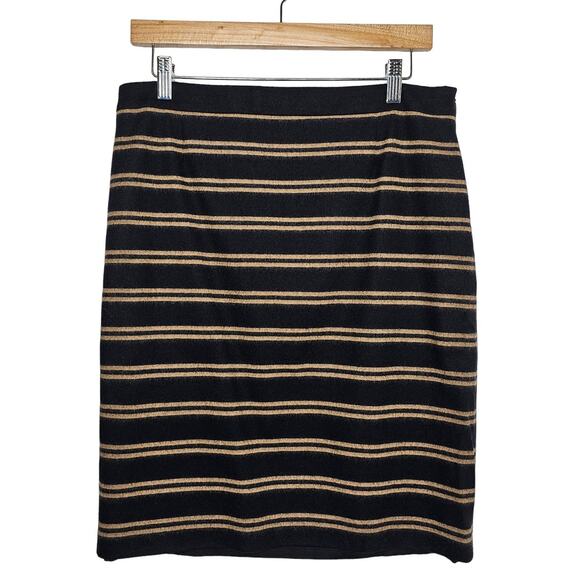 BOSS Hugo Boss Women's Striped Wool Pencil Skirt Size 8 Contemporary Minimalist - Picture 1 of 8